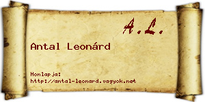 Antal Leonárd névjegykártya
