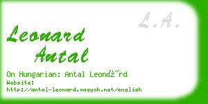 leonard antal business card